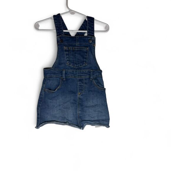 Old Navy 2T Girls Denim Overalls Dress Jumper 99% Cotton - Picture 1 of 8